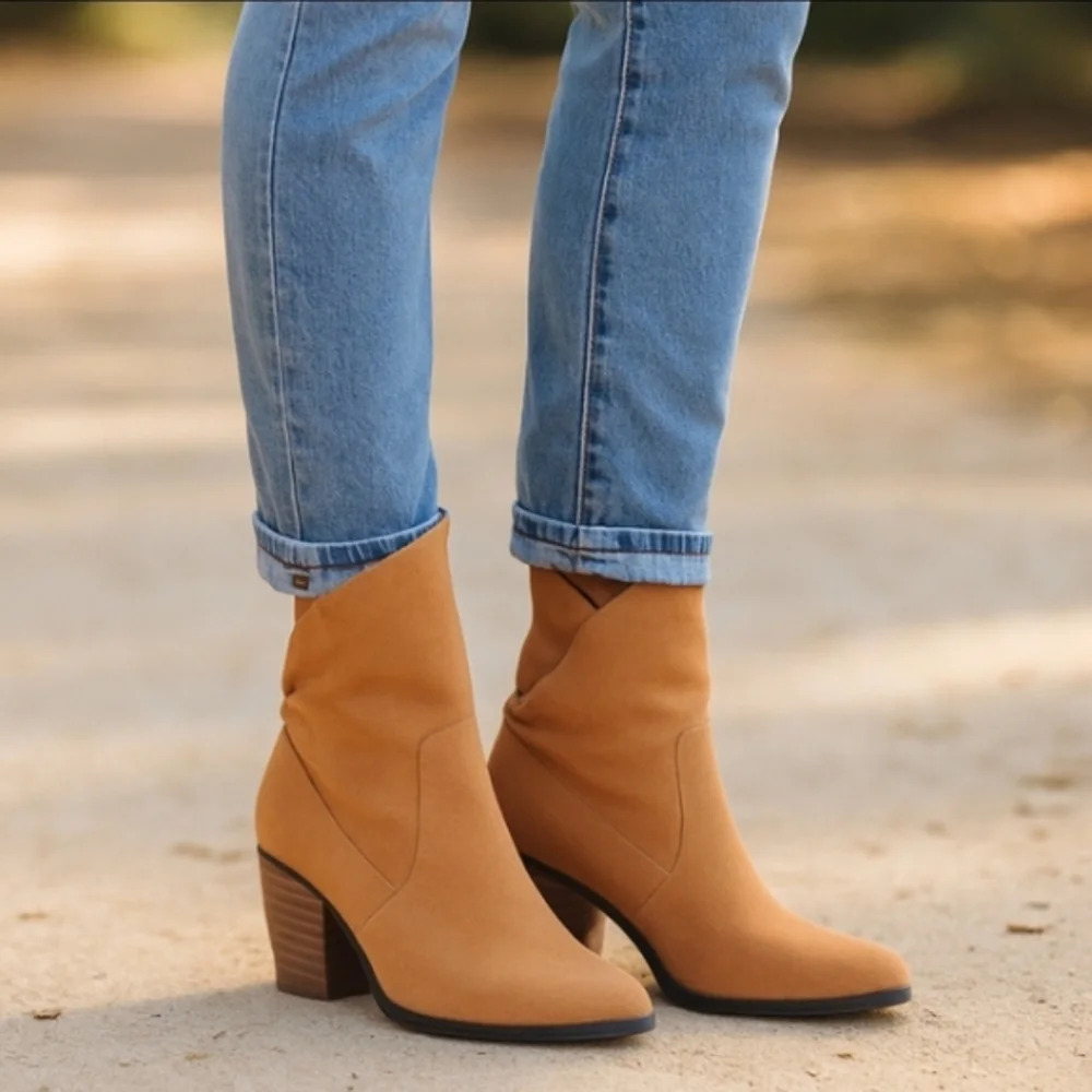 Nine West Frassie Western Boho, Suede Block Heel, Comfort Bootie 8.5M - Picture 12 of 12